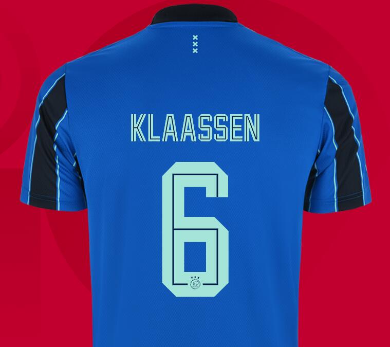 2021/22 Ajax Away Kit Soccer Jersey with Klaassen 6 printing